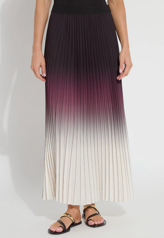 Fortunata Pleated Midi Skirt - Red Sangria