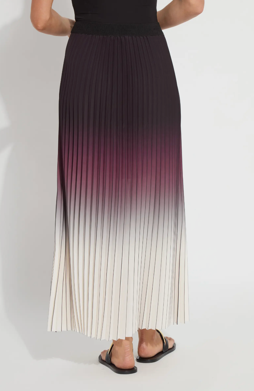 Fortunata Pleated Midi Skirt - Red Sangria