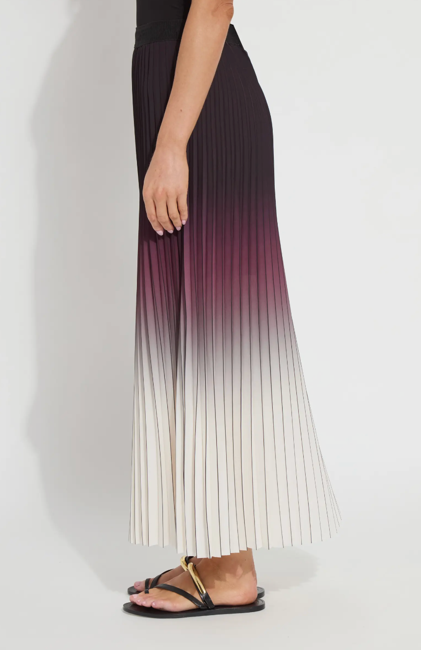 Fortunata Pleated Midi Skirt - Red Sangria