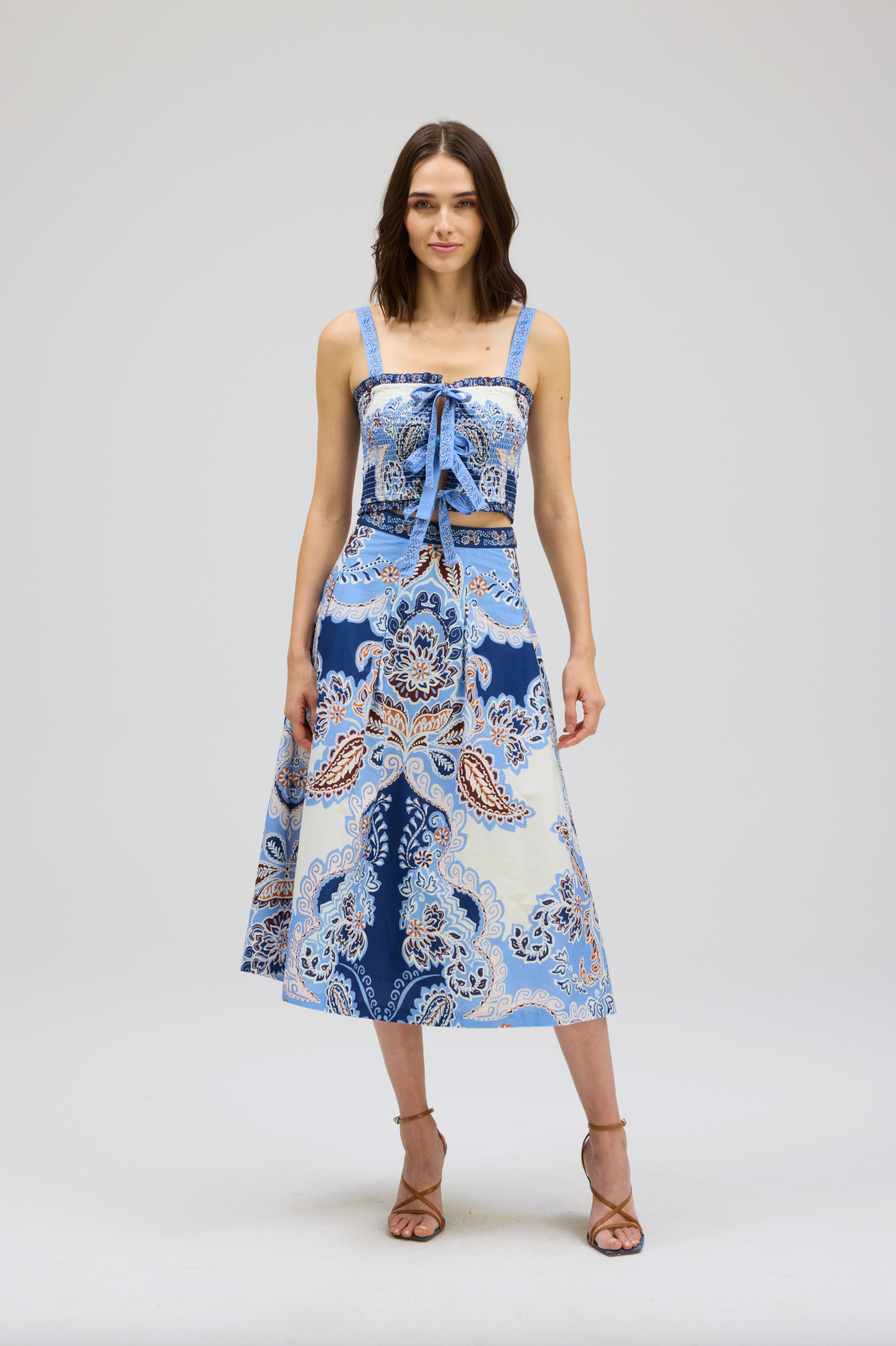 Mabel Skirt - Azure Paisley