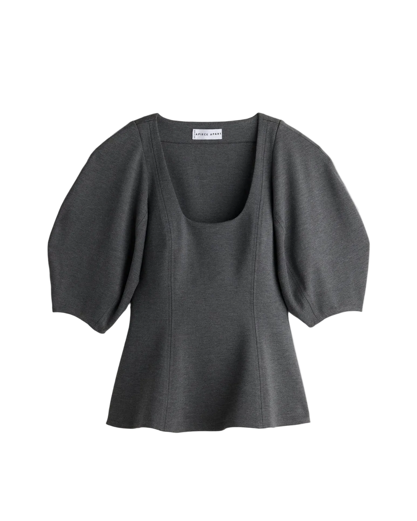Bebe Ponte Peplum Top - Heather Grey