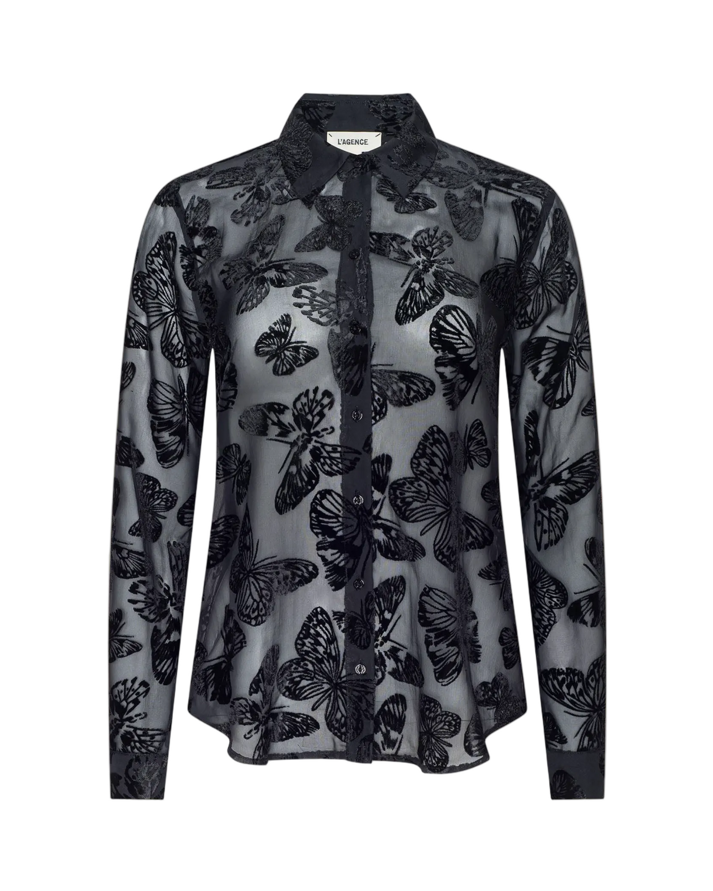 Laurent Velvet Blouse - Black Butterfly