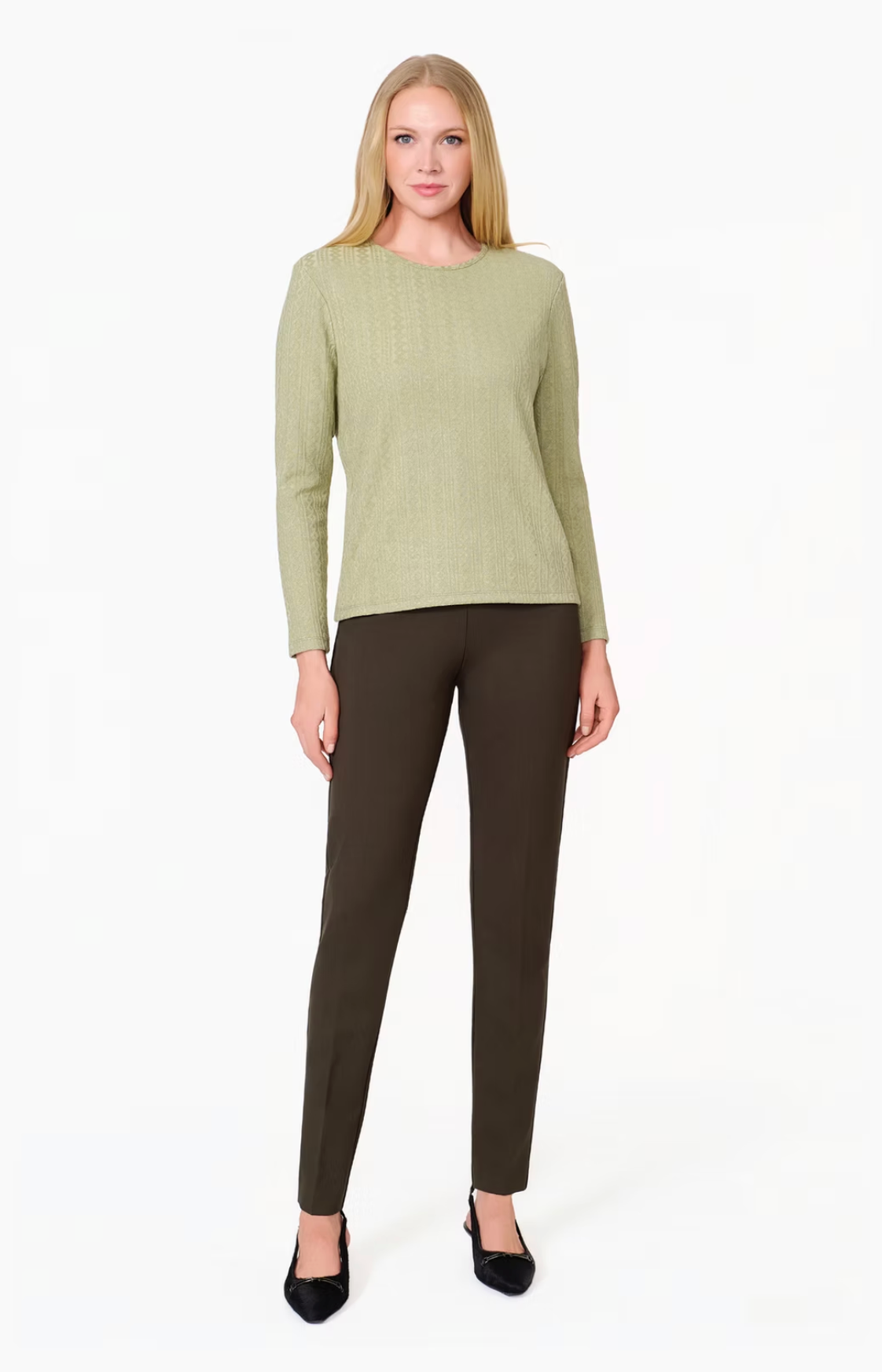 Pull On Slim Leg Pant - Olive