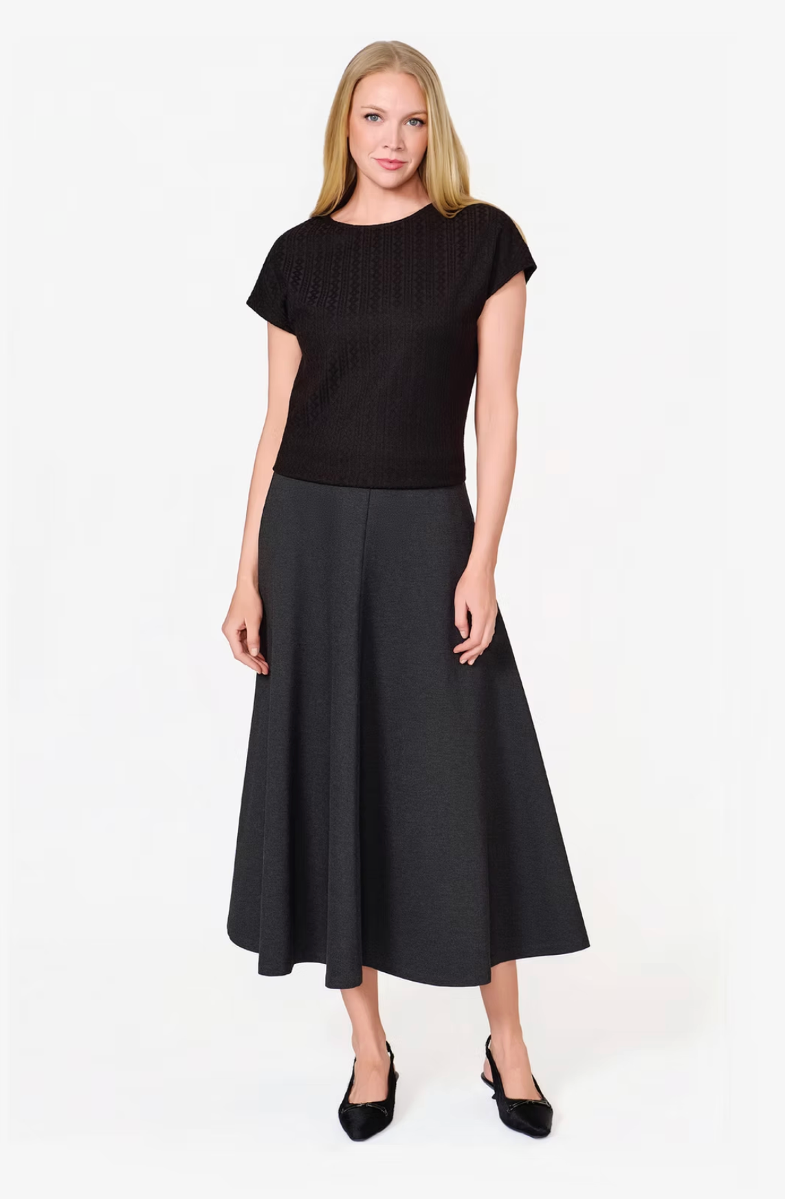Pull On Skirt - Charcoal
