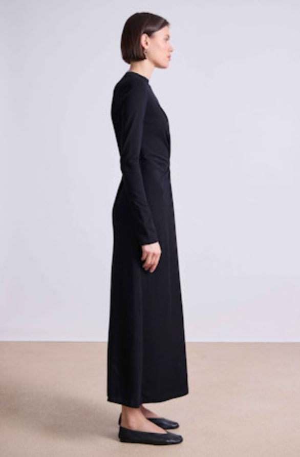 Long Sleeve Volta Dress - Black