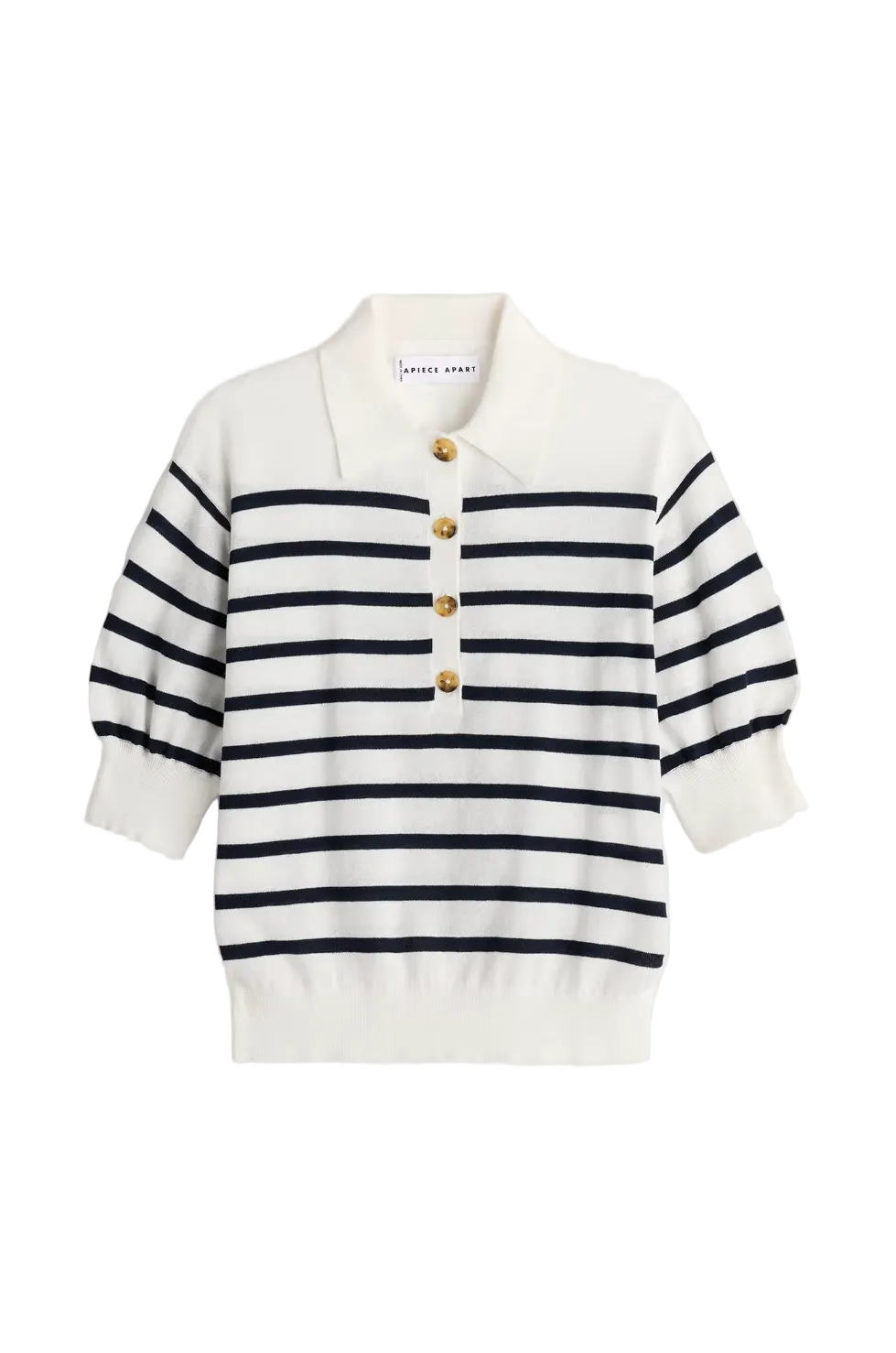 Oda Polo - Cream & Midnight Stripe