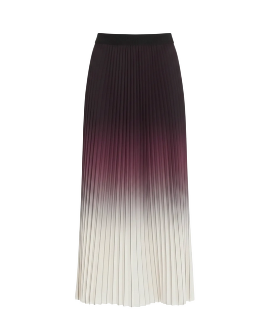 Fortunata Pleated Midi Skirt - Red Sangria