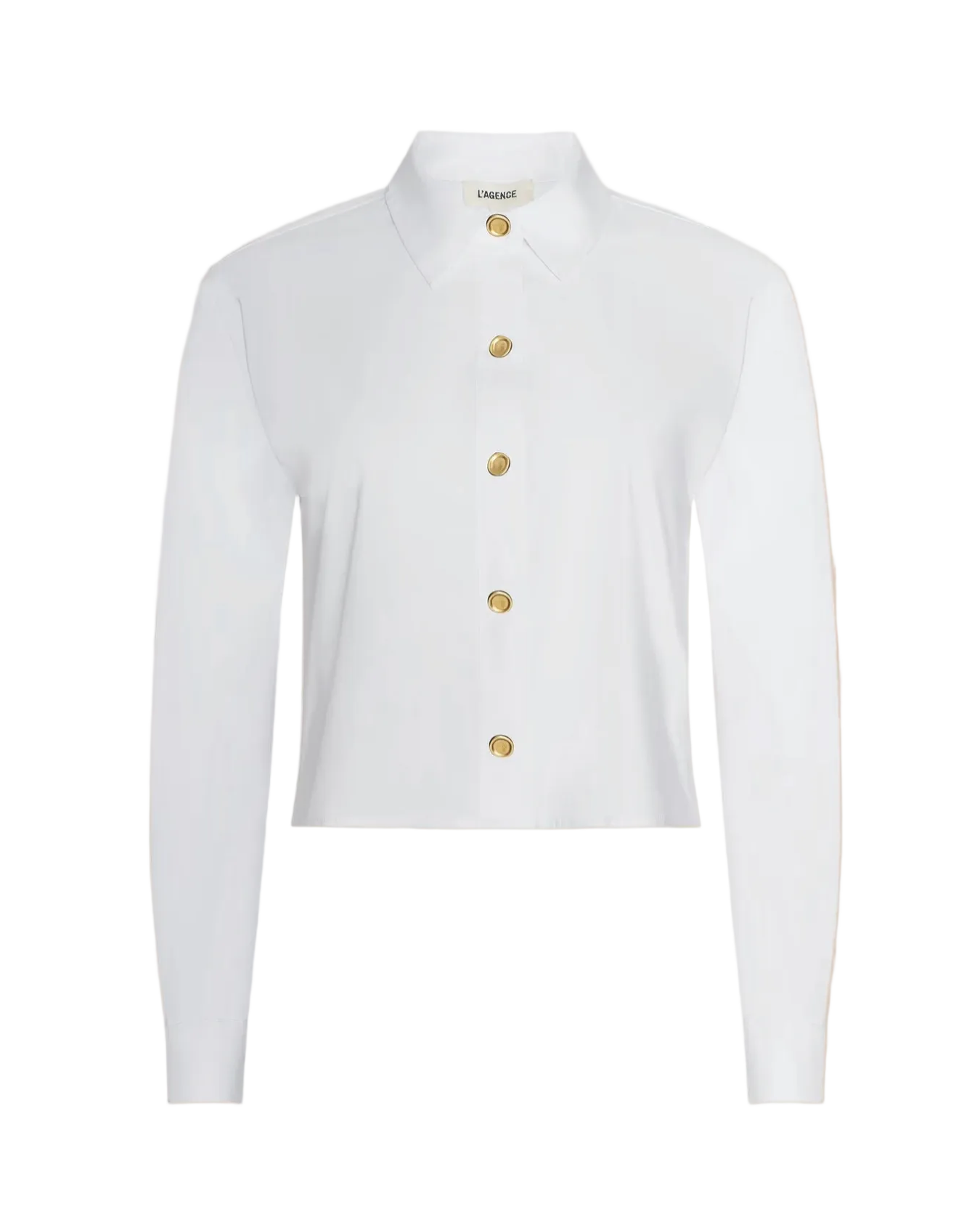Cosette Crop High Low Shirt - White