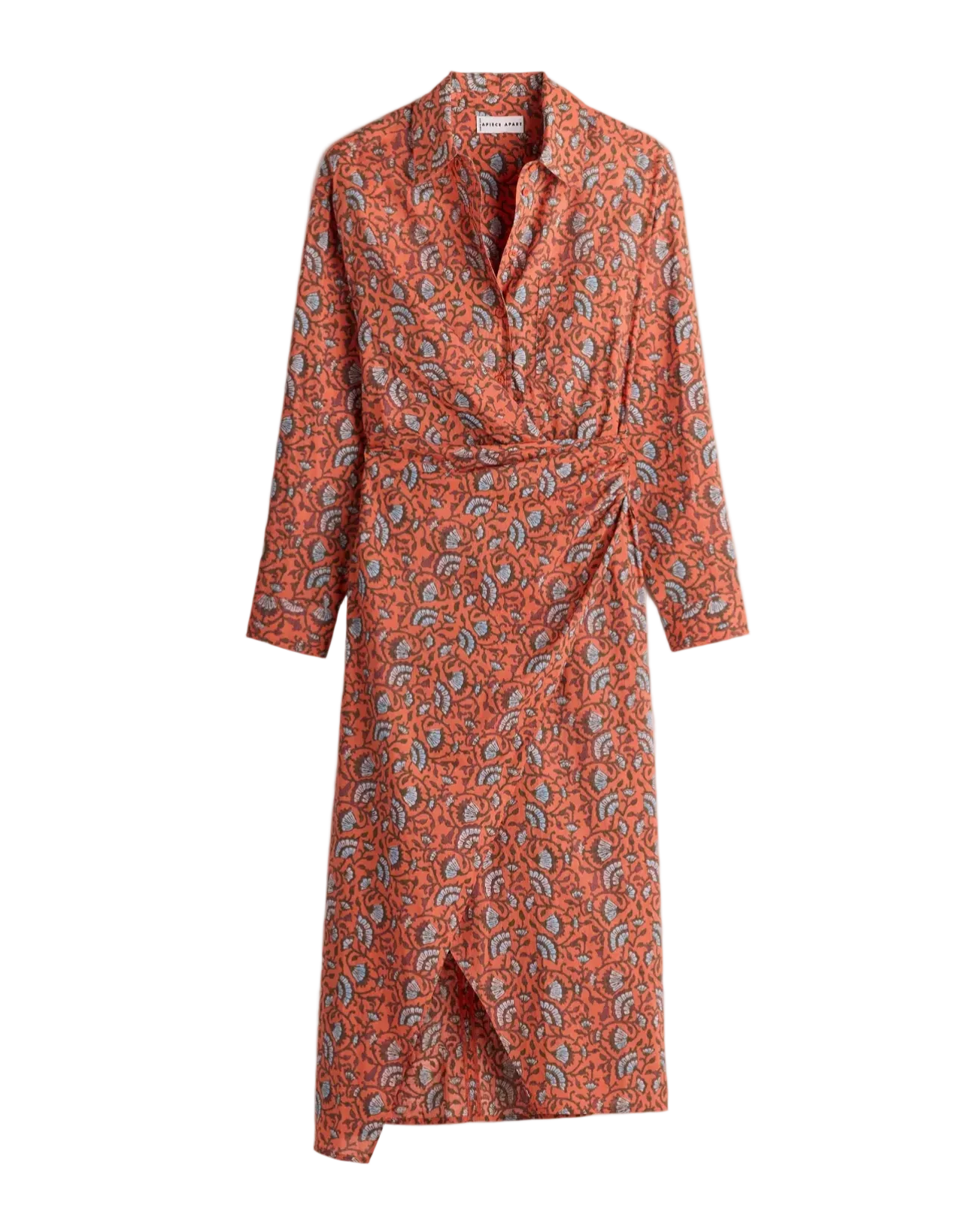 Alexia Wrap Dress - Night Blooms Firecracker