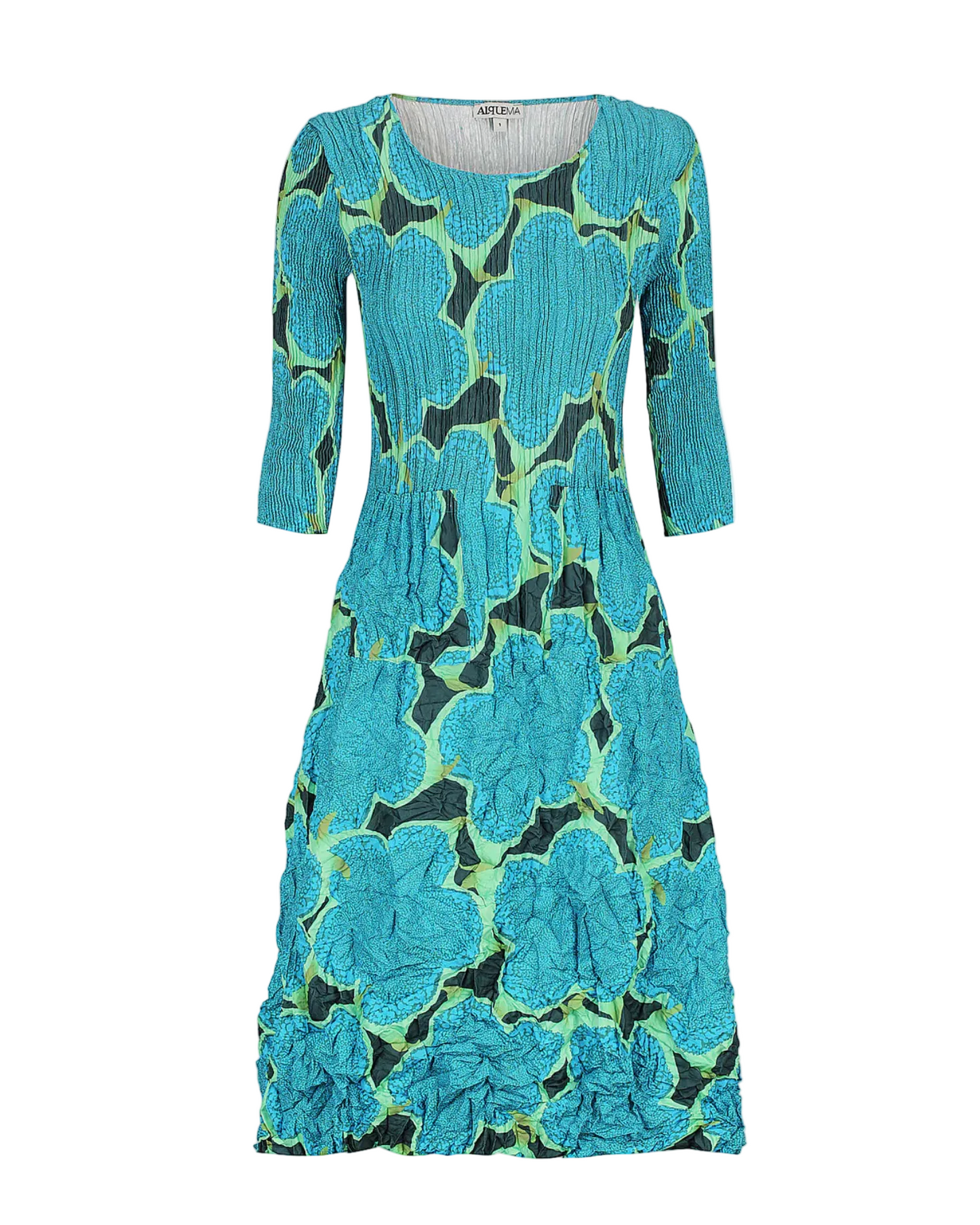 3/4 Sleeve Smash Dress - Flower Map