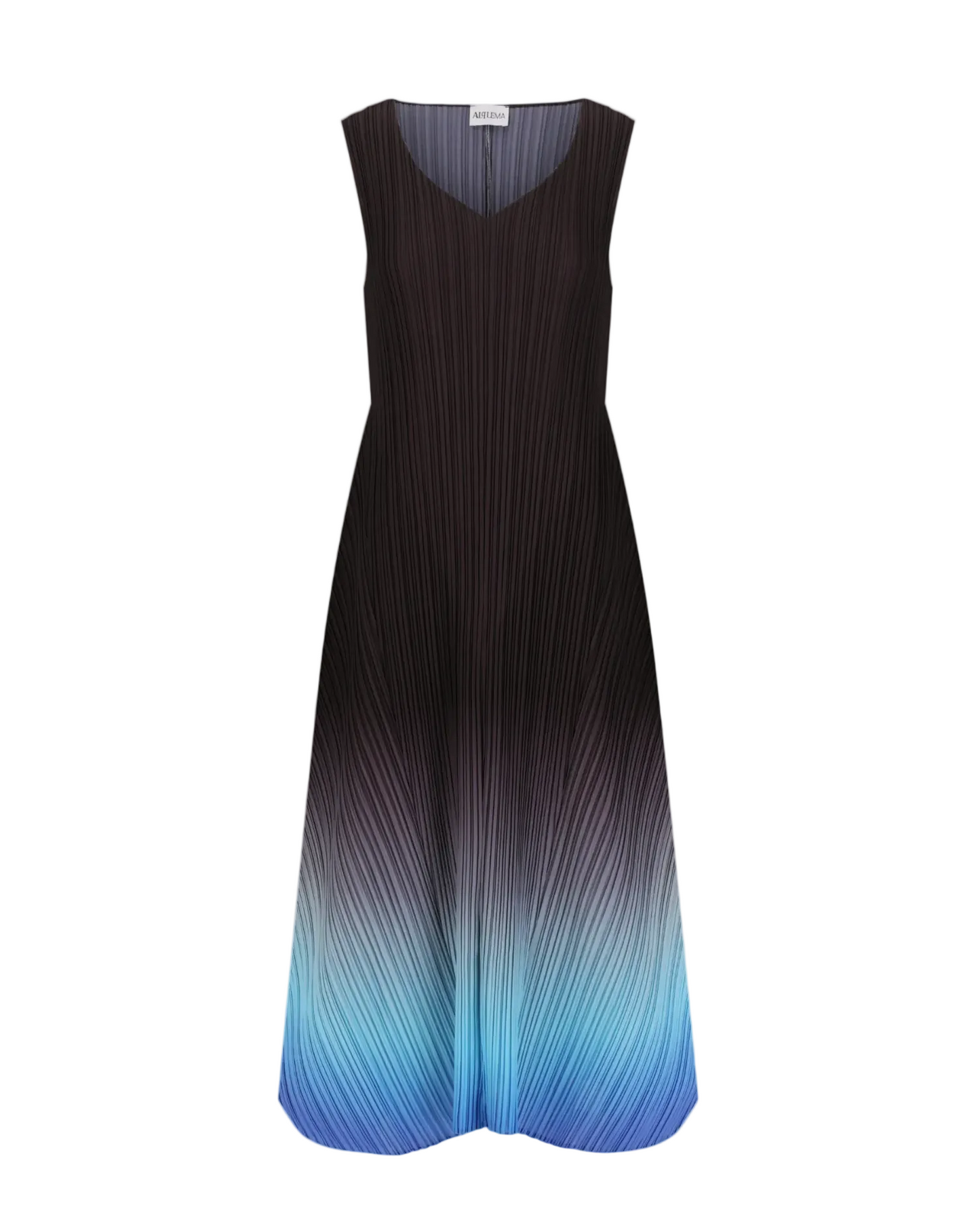 Long Estrella Dress - Onyx to Malibu Blues