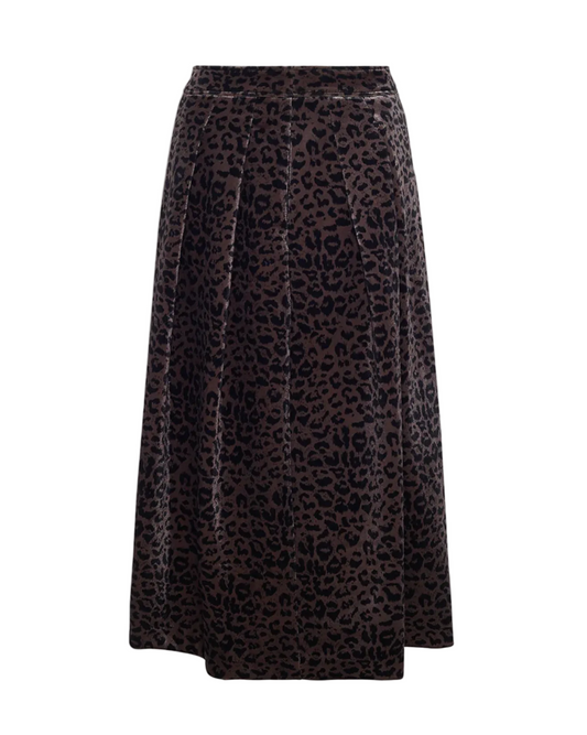 Blythe Velvet Midi skirt - Animal Print
