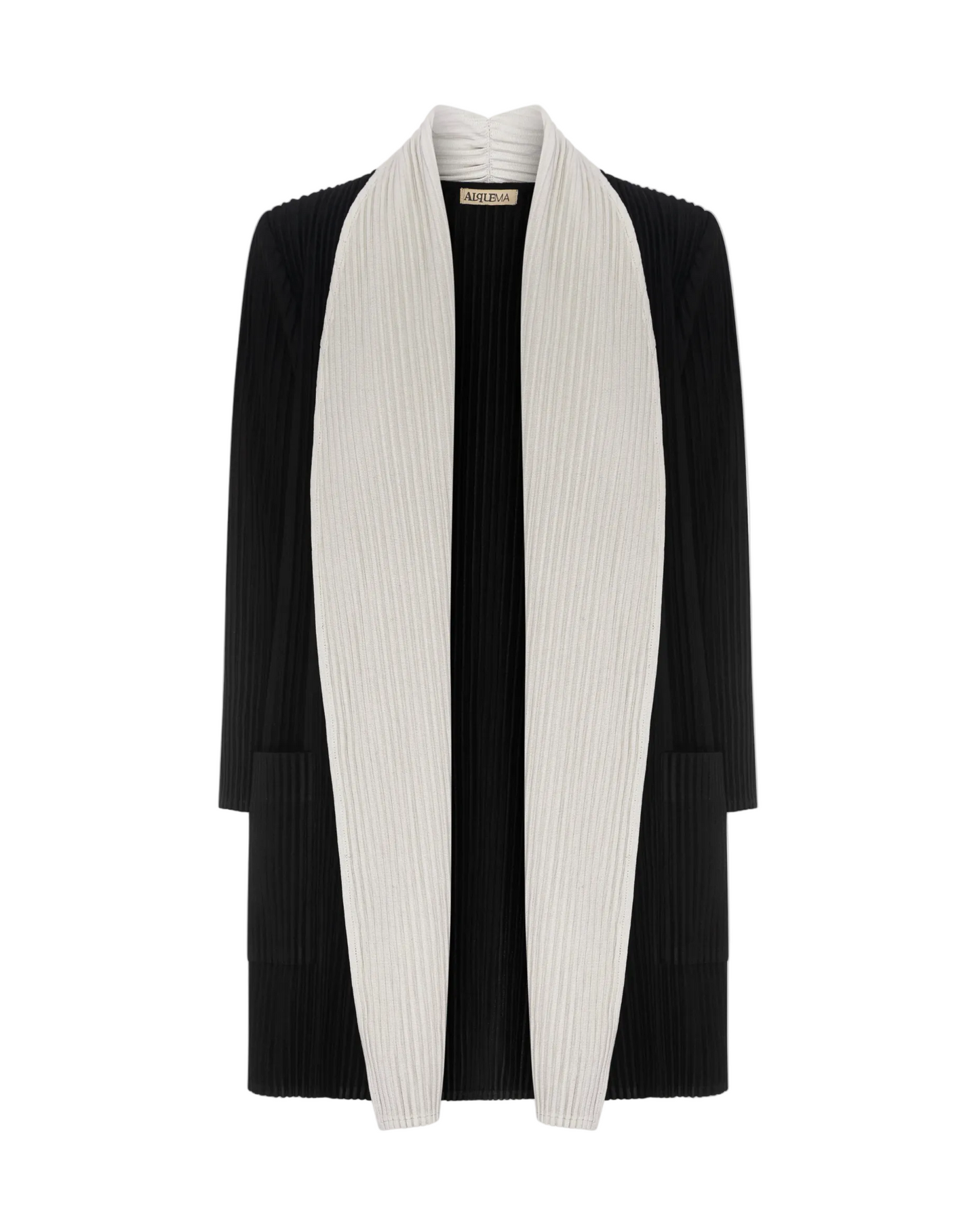 Plisse Coat - Black and White