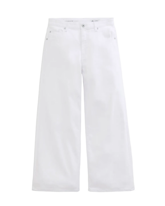 Saige Mid-Rise Wide Leg Crop - Gallery White