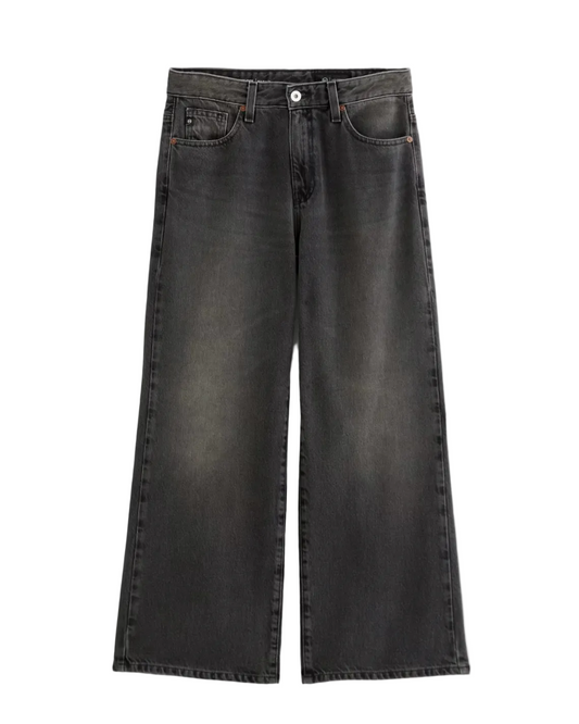 Saige Mid-Rise Wide Leg Crop - Overnight