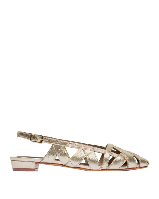 Glinda Slingback Flat - Distressed Platinum
