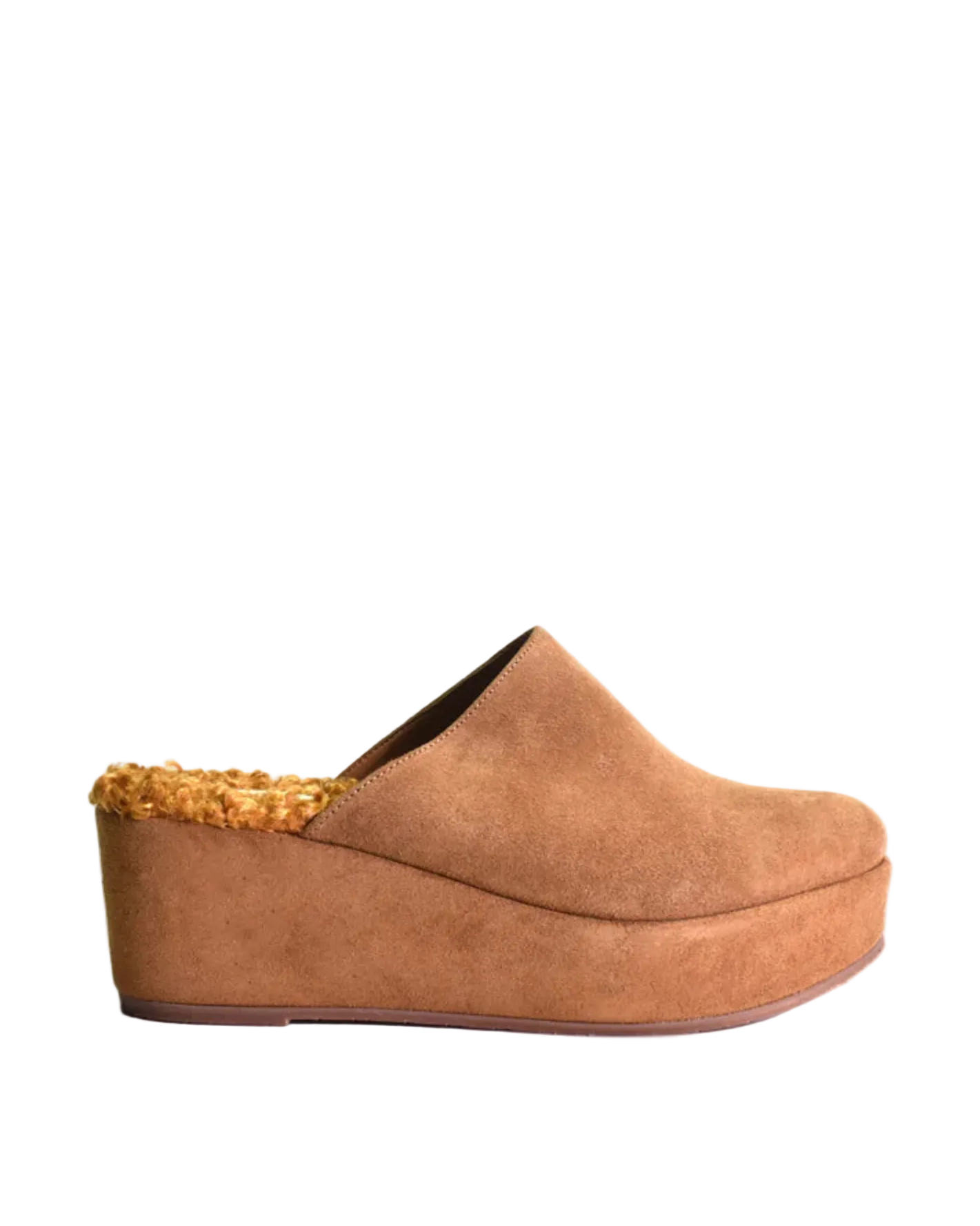 Camryn Fur Clog - Clove Suede