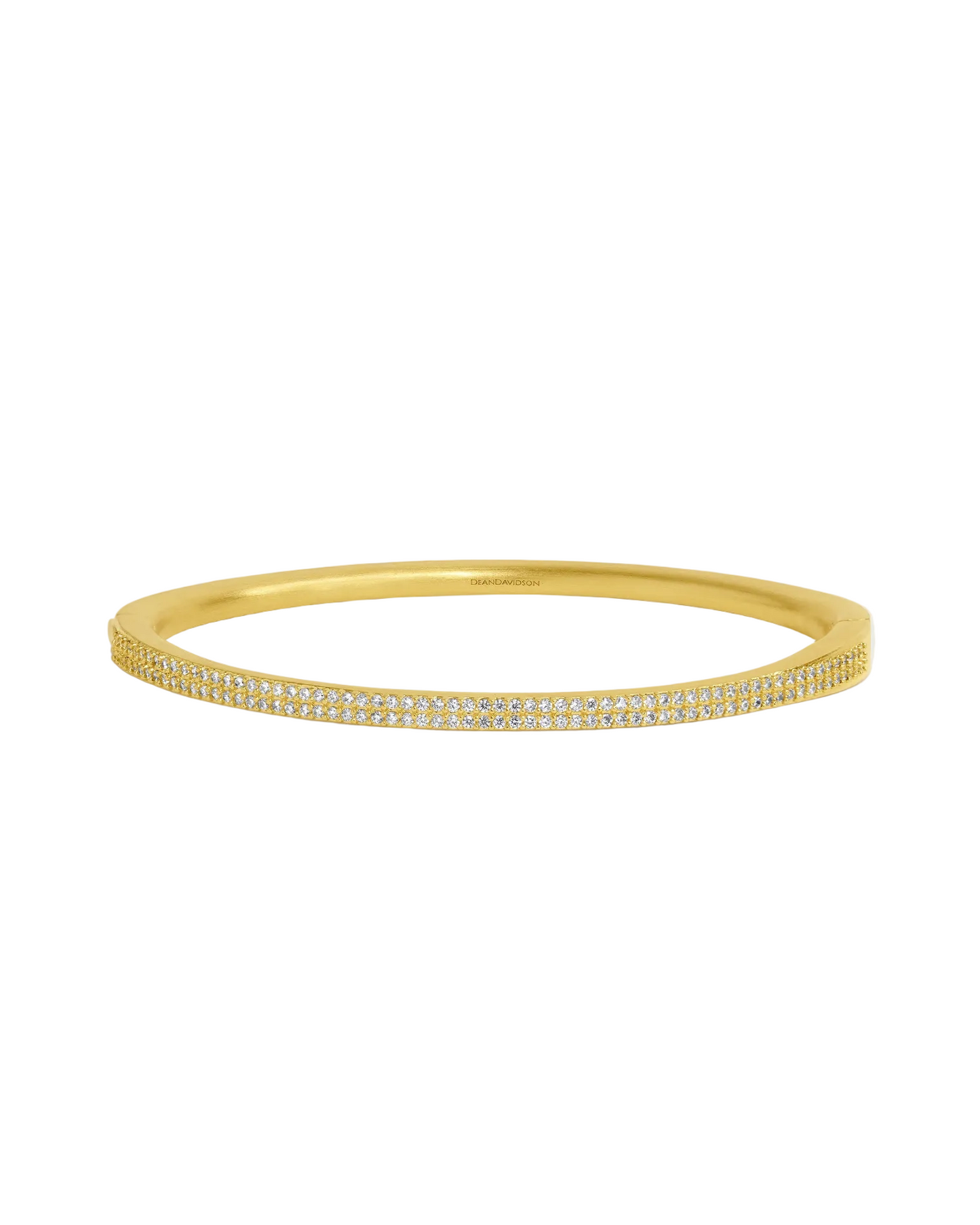 Petite Pave Hinge Bangle - White Topaz/Gold