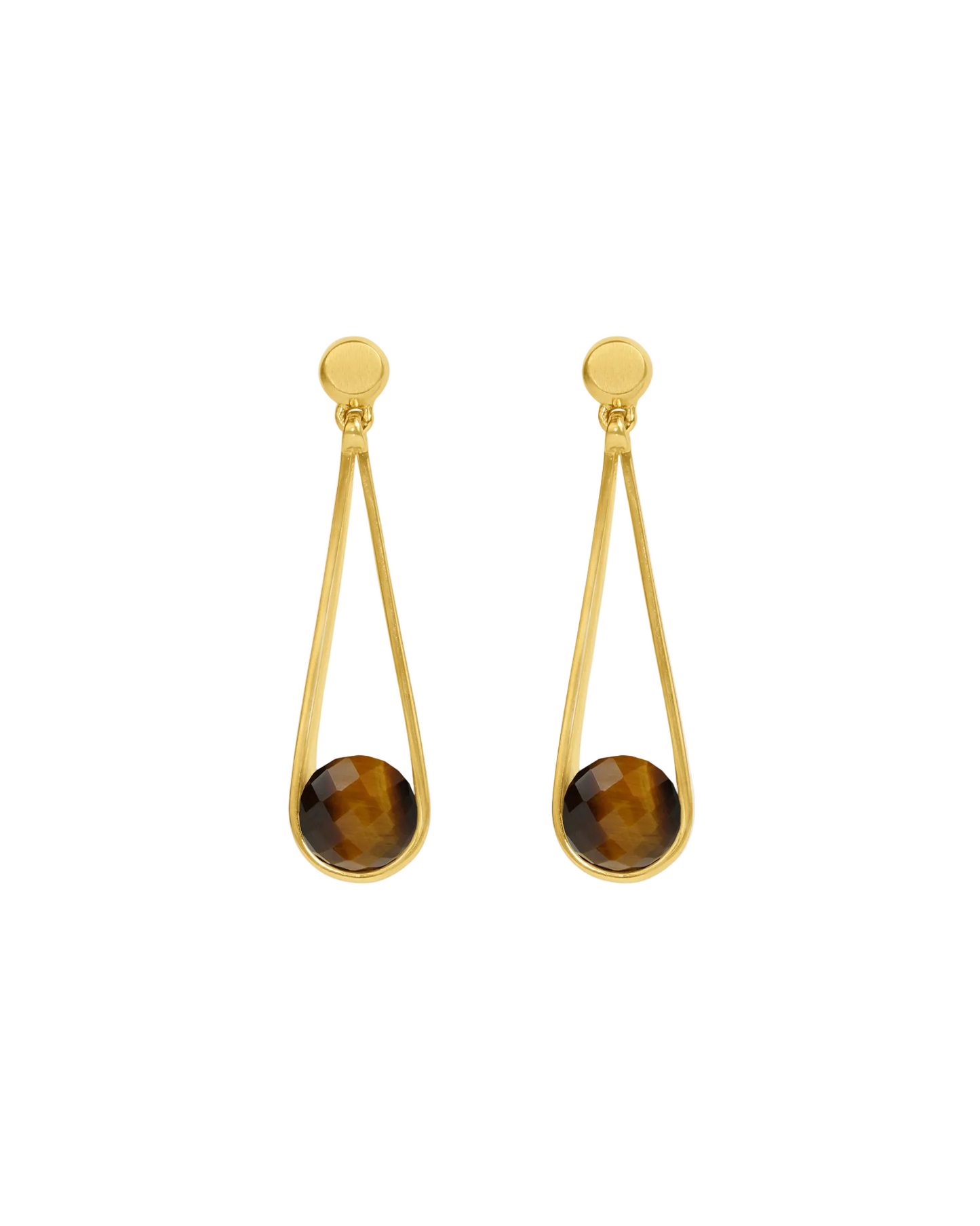 Mini Ipanema Earring - Tigers Eye/Gold