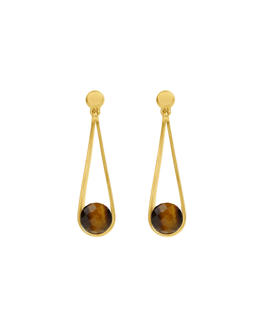 Mini Ipanema Earring - Tigers Eye/Gold