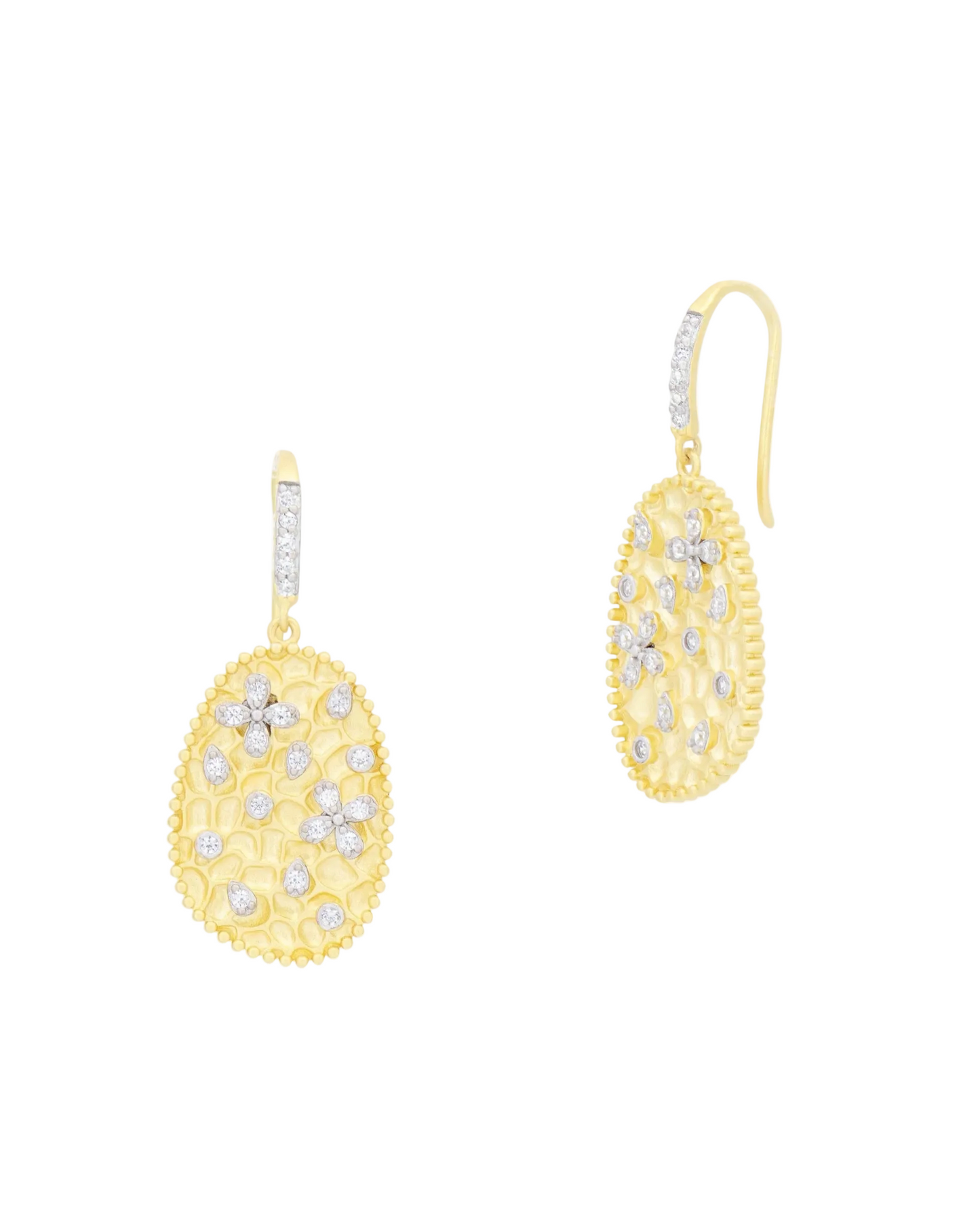 Streets in Bloom Textured Fish Hook Earrings