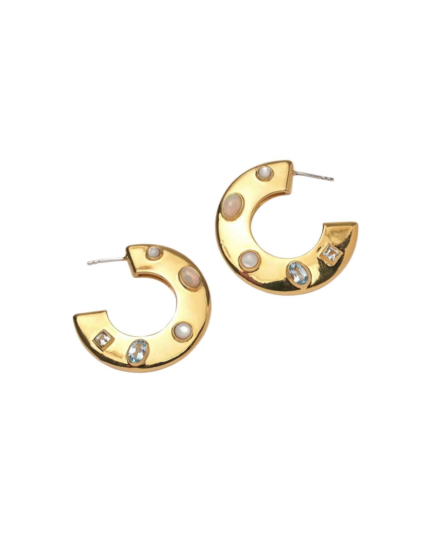 Saucer Hoops - Dotted Pearl