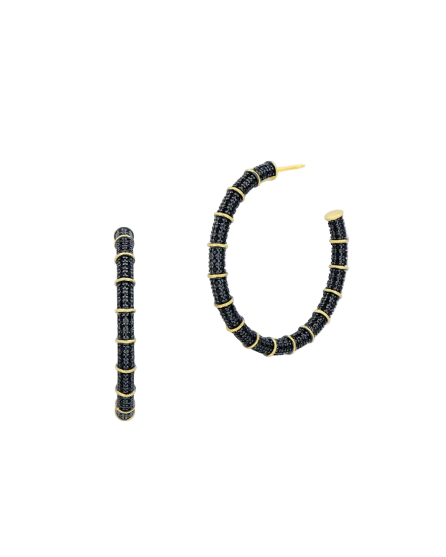 Industrial Finish Cobblestone Hoop Earrings - Gold
