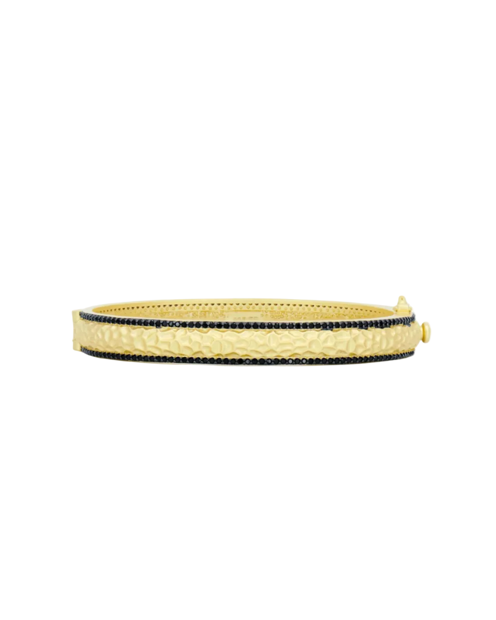 Industrial Finish Textured Hinge Bracelet - Gold