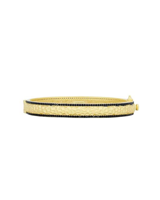 Industrial Finish Textured Hinge Bracelet - Gold