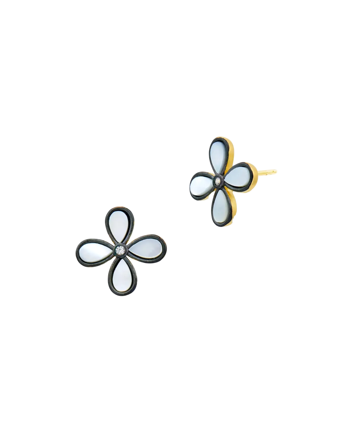 Blossoming Brilliance Stud Earrings - Gold