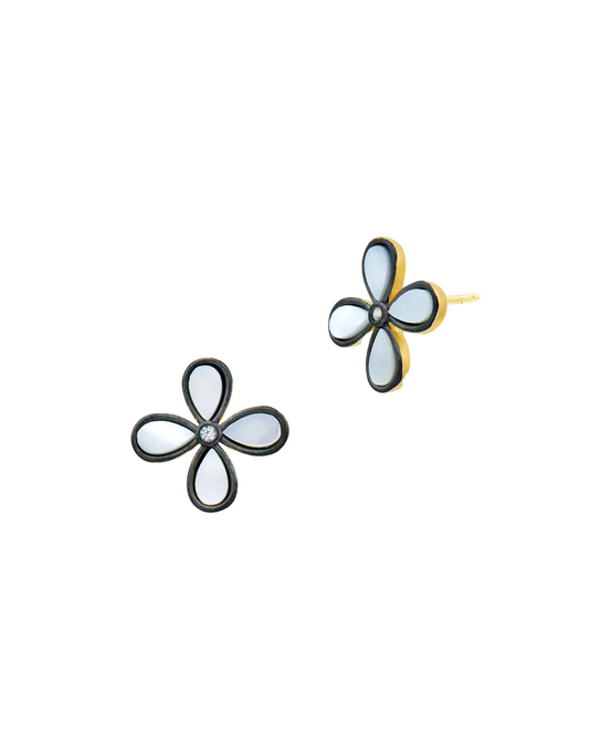 Blossoming Brilliance Stud Earrings - Gold