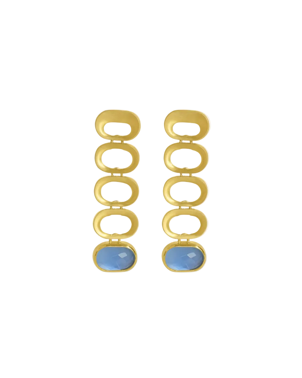 Bowery Gemstone Statement Drop Earrings - Gold