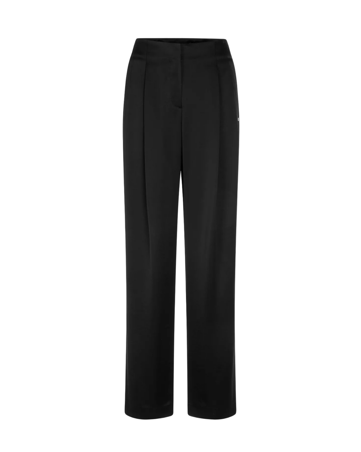 Wasco Satin Trousers with Wide Cut - Black