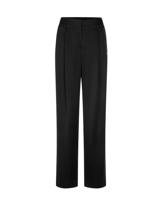 Wasco Satin Trousers with Wide Cut - Black