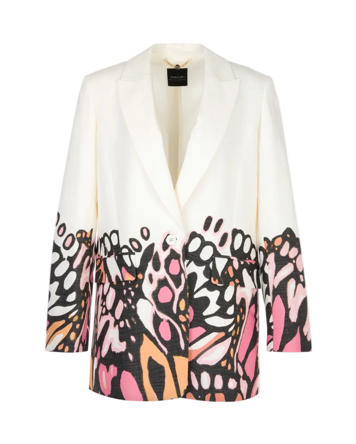 Blazer with Placed Print - Pink