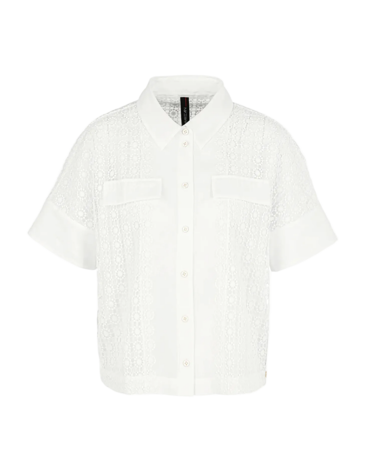 Lace Blouse in Boxy Cut - Off-White