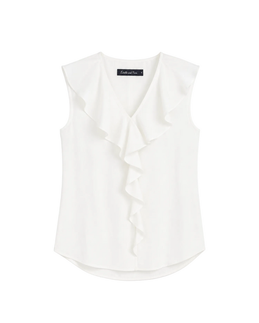 Ruffle Top - Ivory