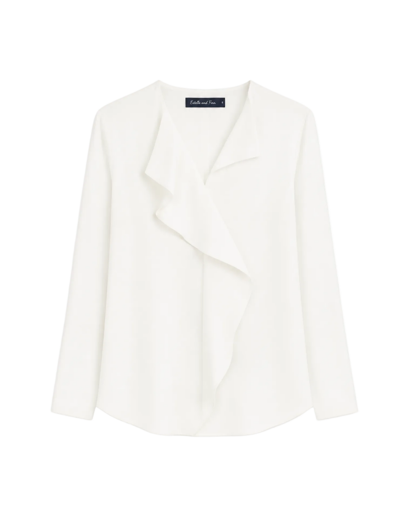 V Neck Cascade Top - Ivory