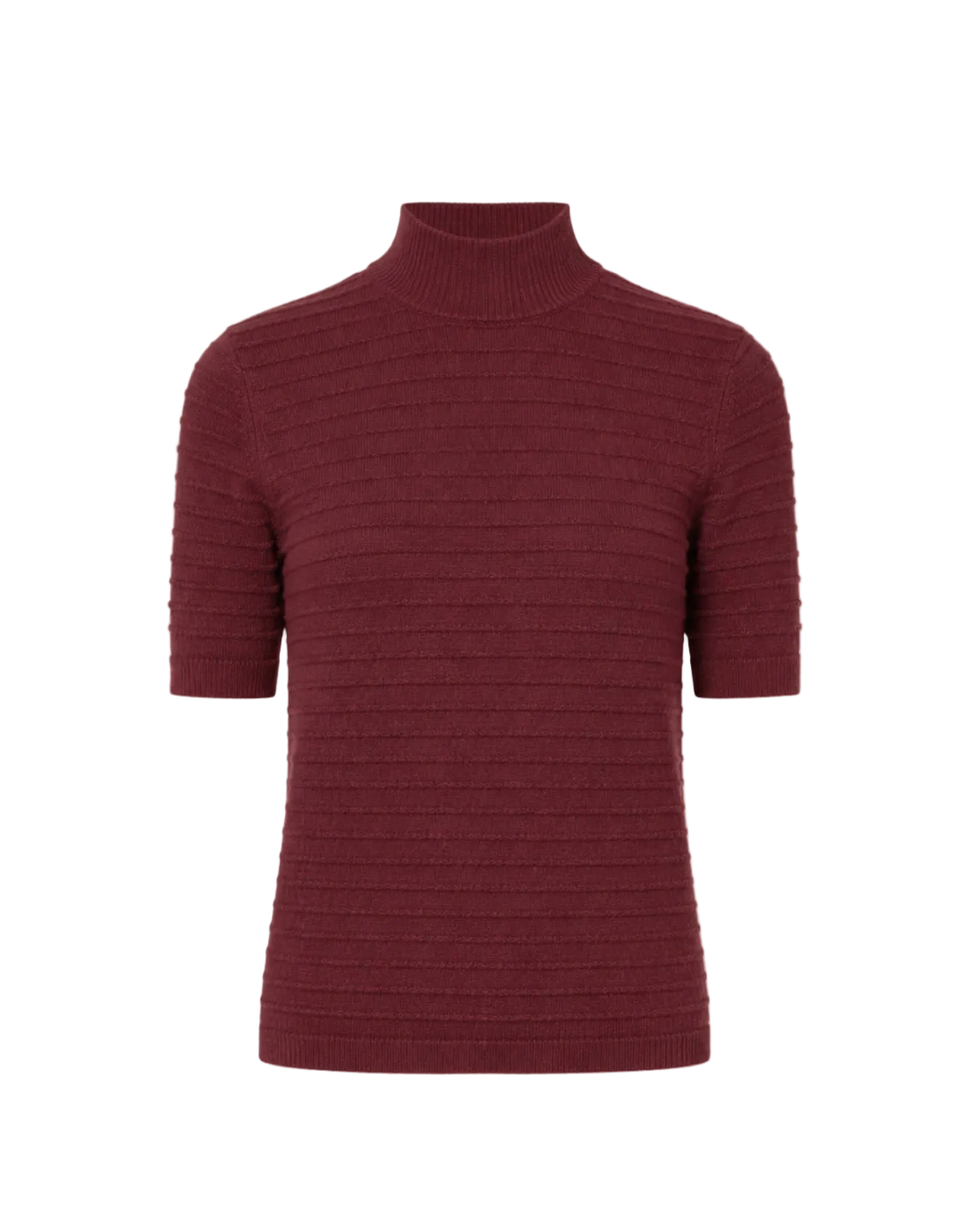 Lottie Smocked Mock Sweater - Burnt Mahogany