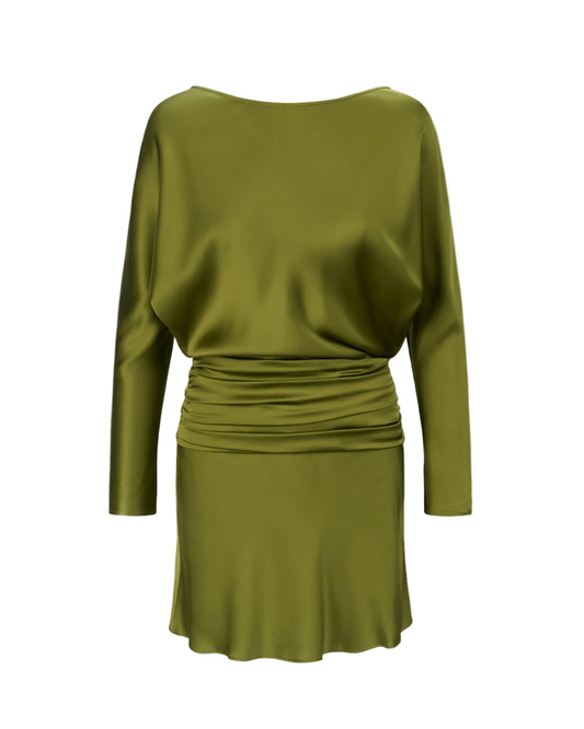 Freda Silk Mini Dress - Pear