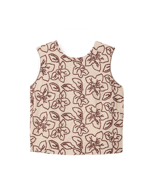 Linda Shell Top - Field Floral Embroidery