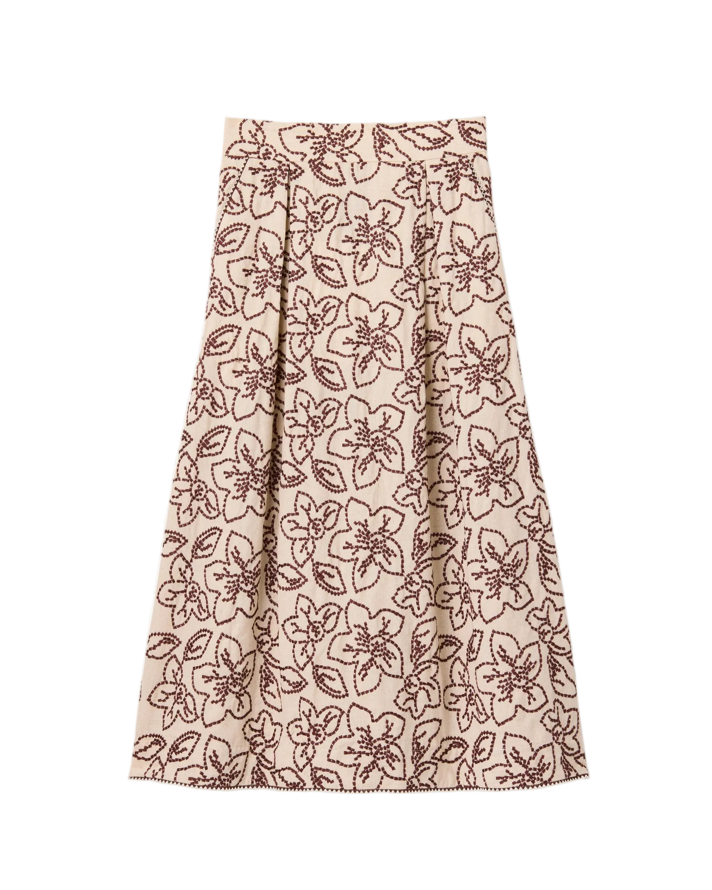 Bea Midi Skirt - Field Floral Embroidery