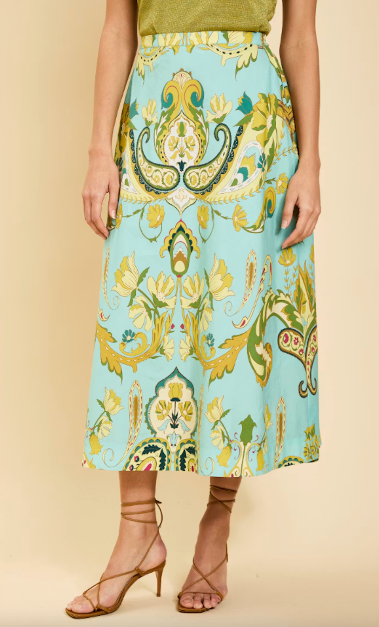 Santiago Convertible Midi Skirt - Paisley Zebra