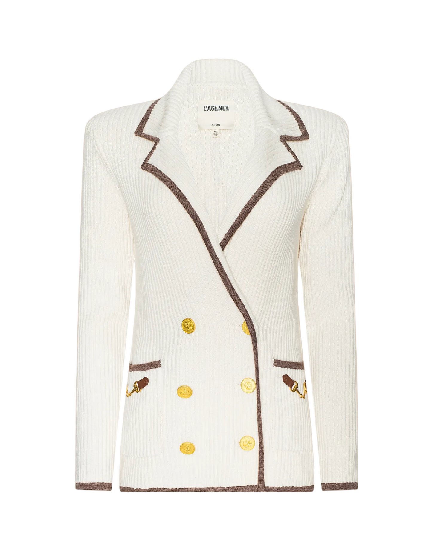 Ranch Knit Blazer - Ivory/Dark Cappucino