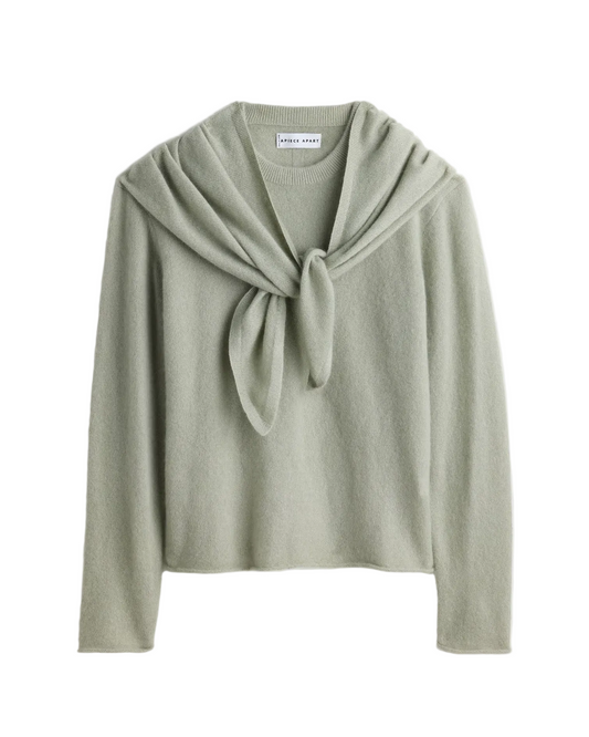 Softest Tissue Scarf Tie Top - Seafoam