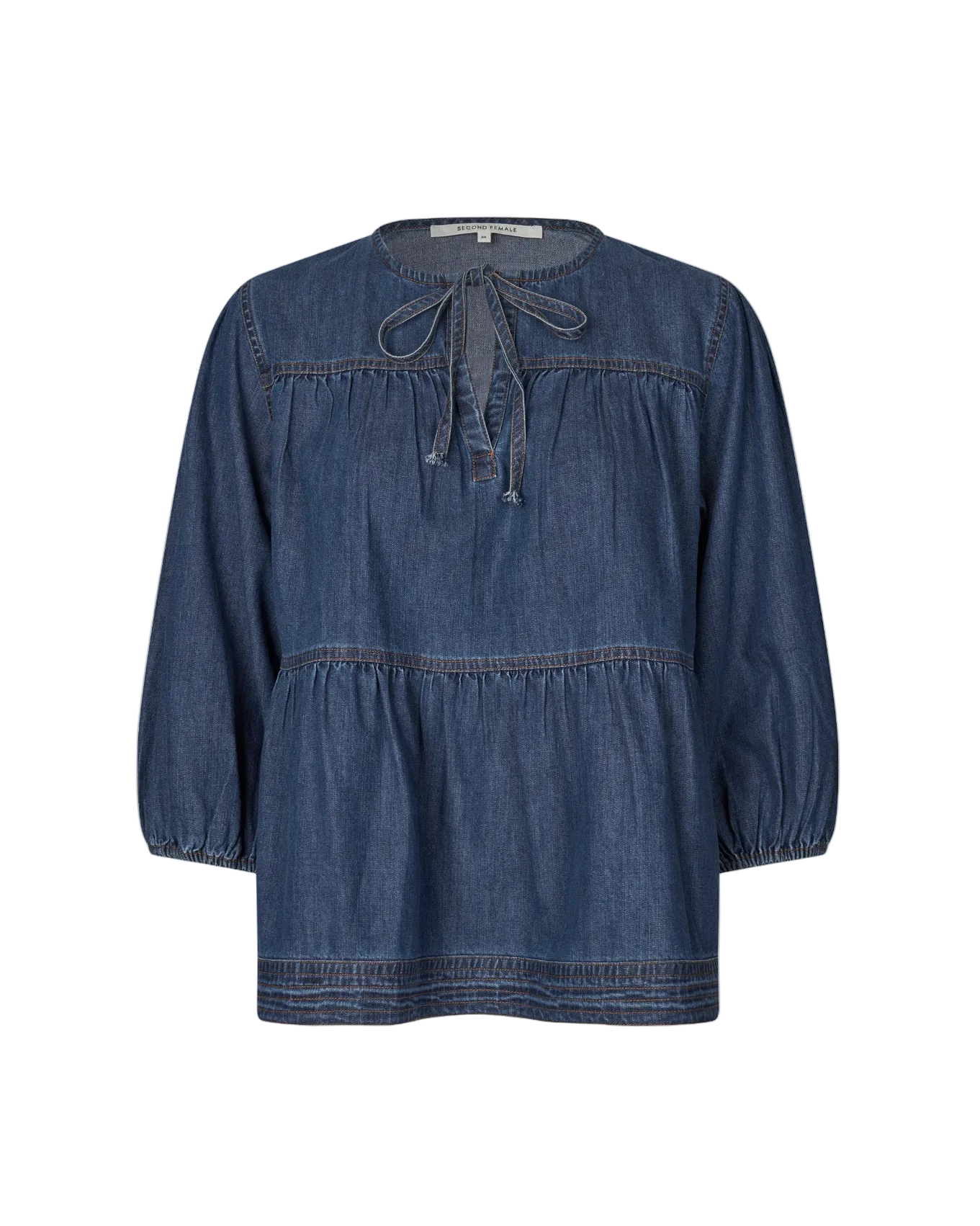 Evana Denim Blouse - Blue Denim