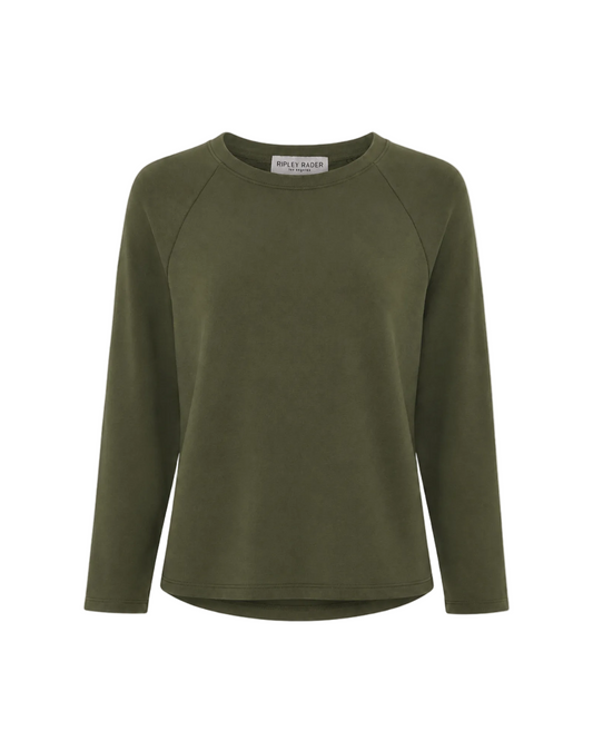 Scuba Oversized Raglan Top - Olive