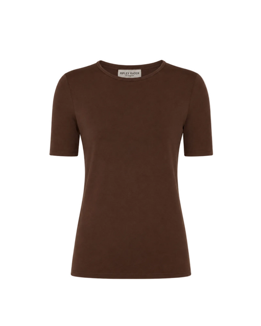 Modal Fitted T-Shirt - Cocoa