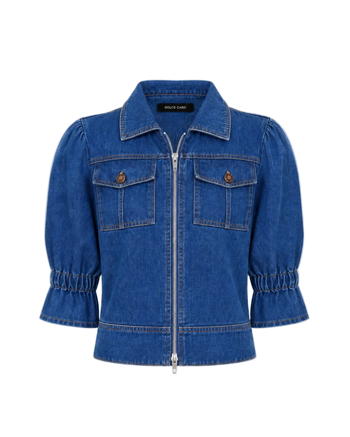 Denim Double Zip Jacket - Denim
