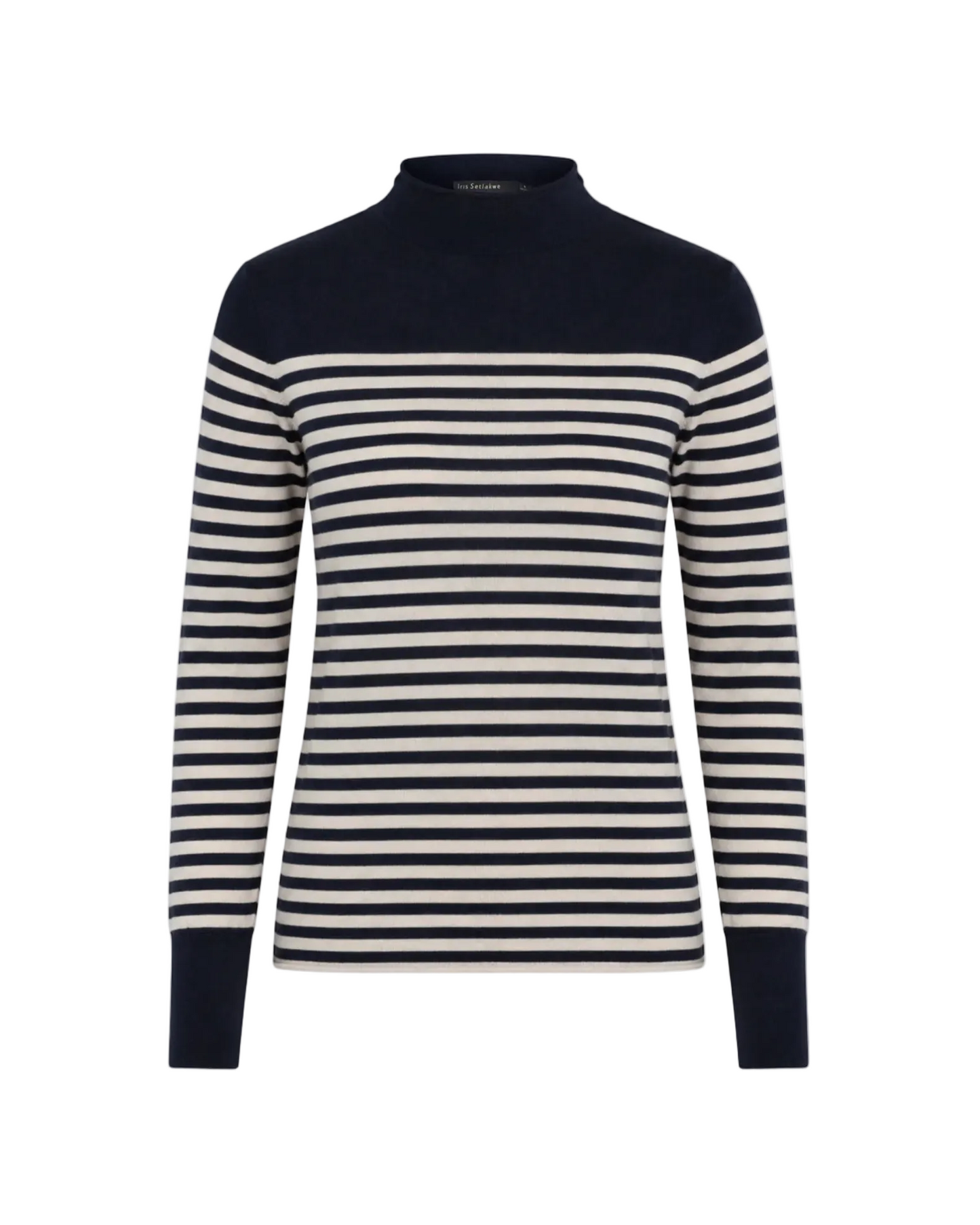Striped Long Sleeve Mock Neck Sweater